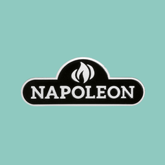 Napoleon Grills logo in zwart op mintgroene achtergrond