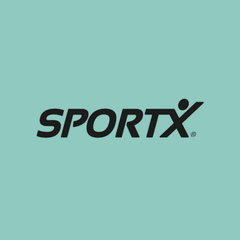 SportX logo in zwart op mintgroene achtergrond