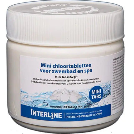 Potje chloortabletten voor zwembaden en spa's.