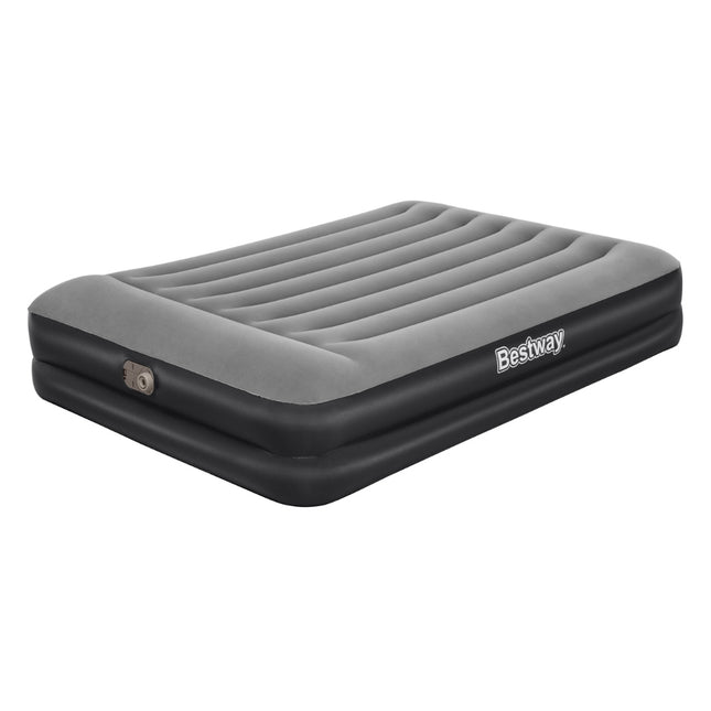 Zwart met grijs Bestway TriTech luchtbed 203 x 152 x 46 cm met elektrische pomp