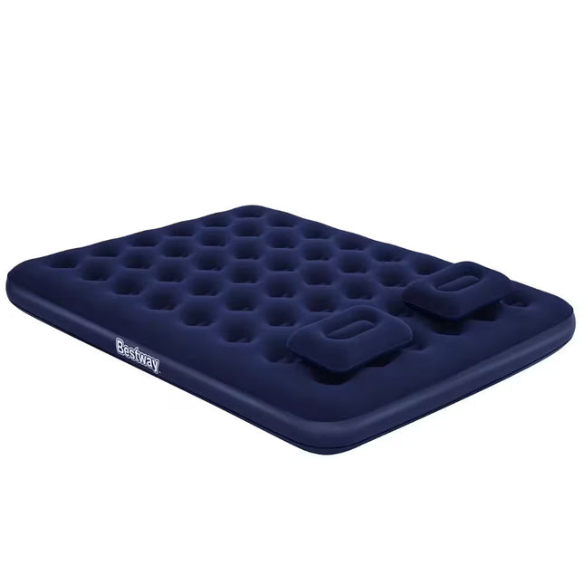 Blauw Bestway tweepersoons luchtbed 203 x 152 x 22 cm met twee kussens