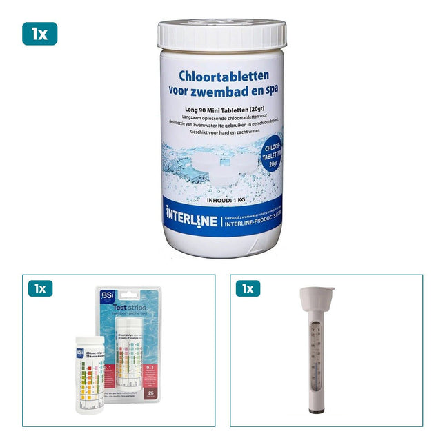 Chloor en Test Set met Interline Long90 1 kg - Bundel