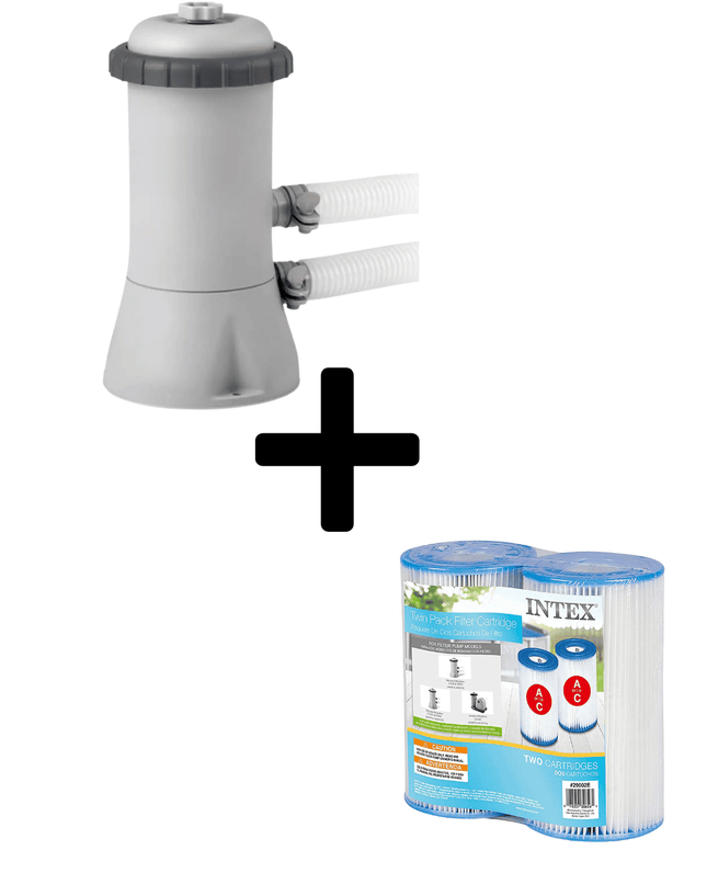 Intex Bundel Cartridgefilter Pomp 12V 2271 l/uur met Twee A Filters - Pompen