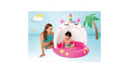 Intex Caticorn Babyzwembad met Zonnedak 102 x 102 cm - Kinderzwembad
