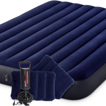 Intex Classic Downy Luchtbed 152 x 203 x 25 cm met Kussens en Pomp - Luchtbed