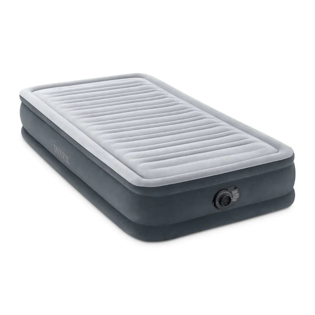 Grijs Intex Comfort Plush Mid-Rise eenpersoons luchtbed met motorpomp
