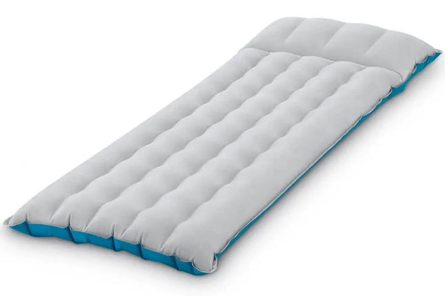 Intex compact kampeerluchtbed 184 x 67 cm grijs met blauw