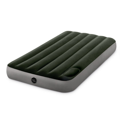 Groen Intex Downy eenpersoons luchtbed 191 x 99 x 25 cm met voetpomp