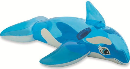 Blauwe transparante Intex ride-on walvis