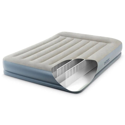 Intex Pillow Rest Mid-Rise Tweepersoons Luchtbed Met Ingebouwde Motorpomp 152×203×30 cm - Luchtbed