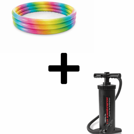 Intex Rainbow Pool 147x133CM met Handpomp - Zwembad