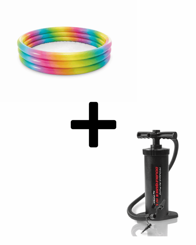Intex Rainbow Pool 147x133CM met Handpomp - Zwembad