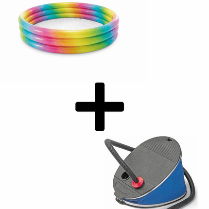 Intex Rainbow Pool 147x133CM met Voetpomp - Bundel