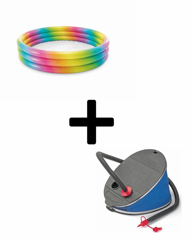 Intex Rainbow Pool 147x133CM met Voetpomp - Bundel