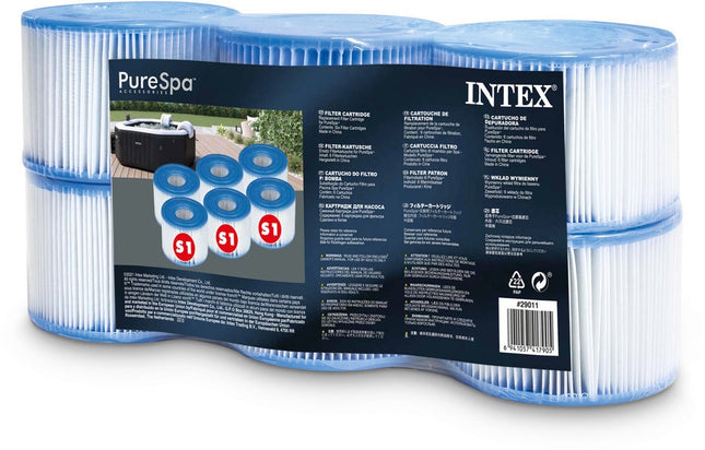 Intex S1 spafilters, verpakking met 6 stuks