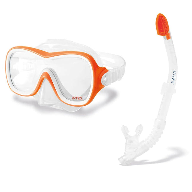 Intex Wave Rider snorkelset met oranje duikbril en snorkel