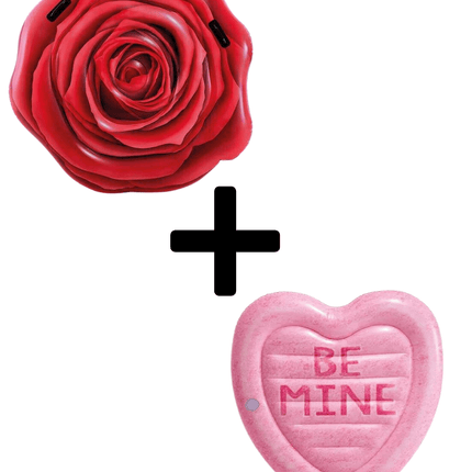 Intex Waterplezier Relaxset Luchtbed Candy Heart en Rode Roos - Bundel