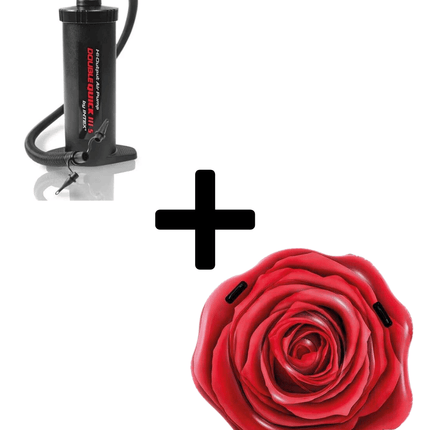 Intex Waterplezier Relaxset Luchtbed Rode Roos en Handpomp - Bundel