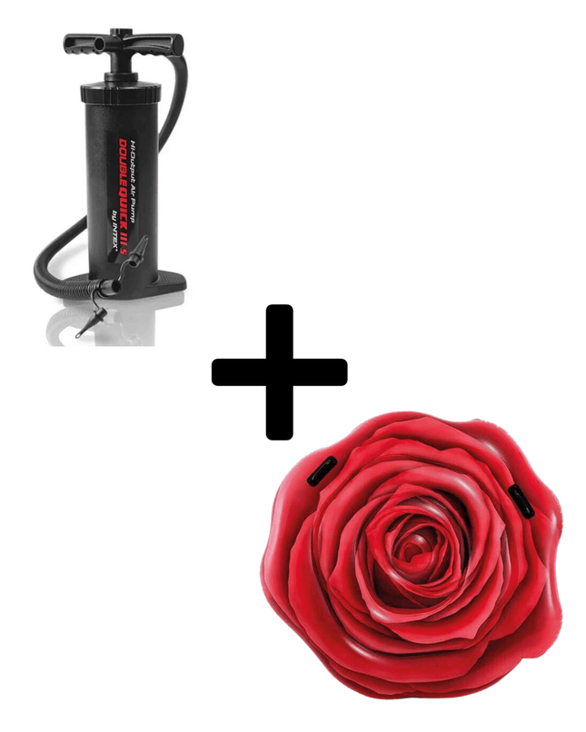 Intex Waterplezier Relaxset Luchtbed Rode Roos en Handpomp - Bundel