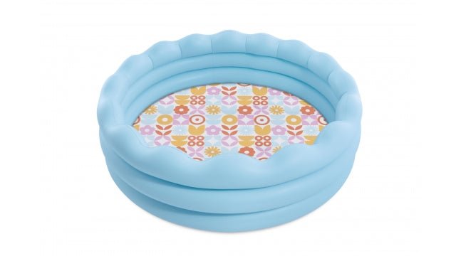 Intex Wavy Edge zwembad met geprinte bodem, schuin aanzicht