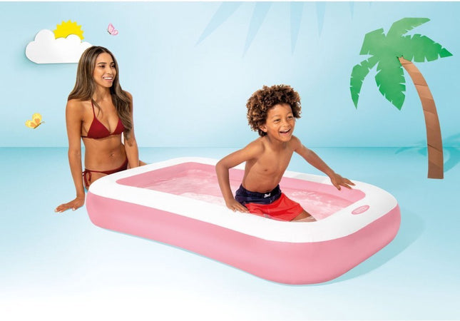 Intex Wet Set Collection Rechthoekig Zwembad Roze/Wit - Opblaaszwembad