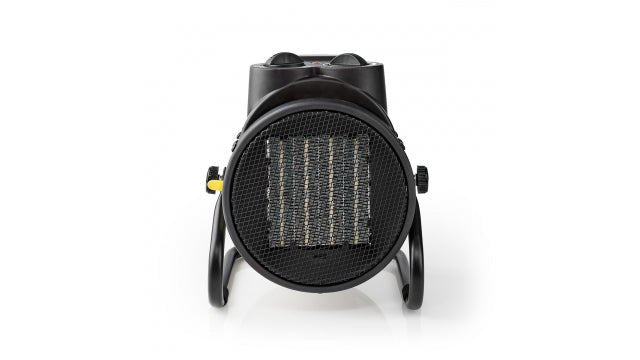 Nedis industriële keramische ventilatorkachel 2000W geel, vooraanzicht