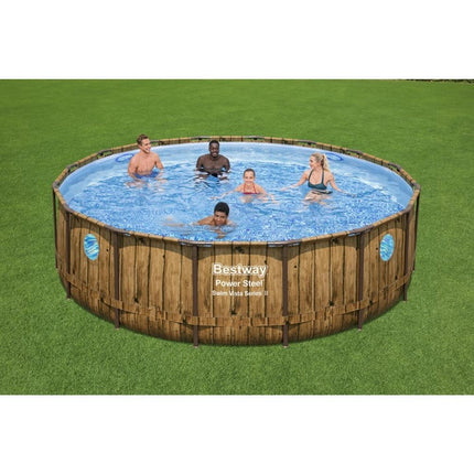Bestway Power Steel Swim Vista Zwembad Ø 488 x 122 cm Houtprint
