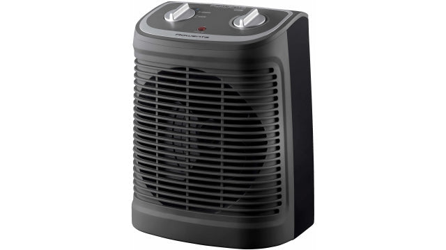 Zwarte Rowenta SO2330 ventilatorkachel, vooraanzicht