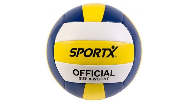 SportX Official Volleybal 22 cm Wit/Geel/Blauw - Volleybal