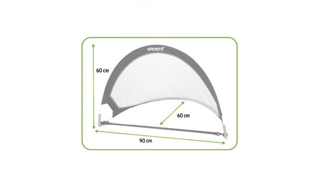 SportX Opvouwbare Voetbaldoelen 90x60x60cm 2 Stuks Zwart/Groen - Voetbal