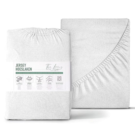 The Living Store jersey hoeslaken wit met verpakking