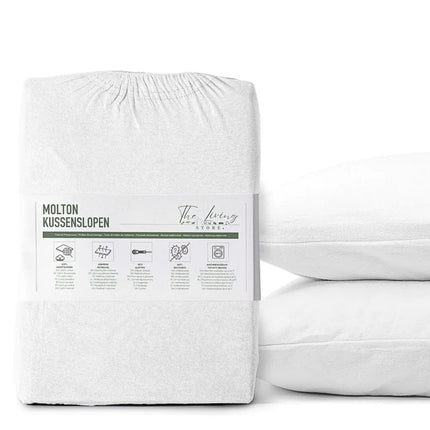 The Living Store Wit 2 in 1 Kussensloop 60 x 70 cm - 2 Stuks - Kussensloop
